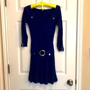 Morgan de Toi Low Waist Royal Blue Stretch Dress